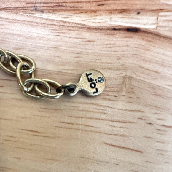 Statement Bib Necklace With Opalescent Teardrop & Clear Rhinestones On Adjustabl - Picture 9 of 10